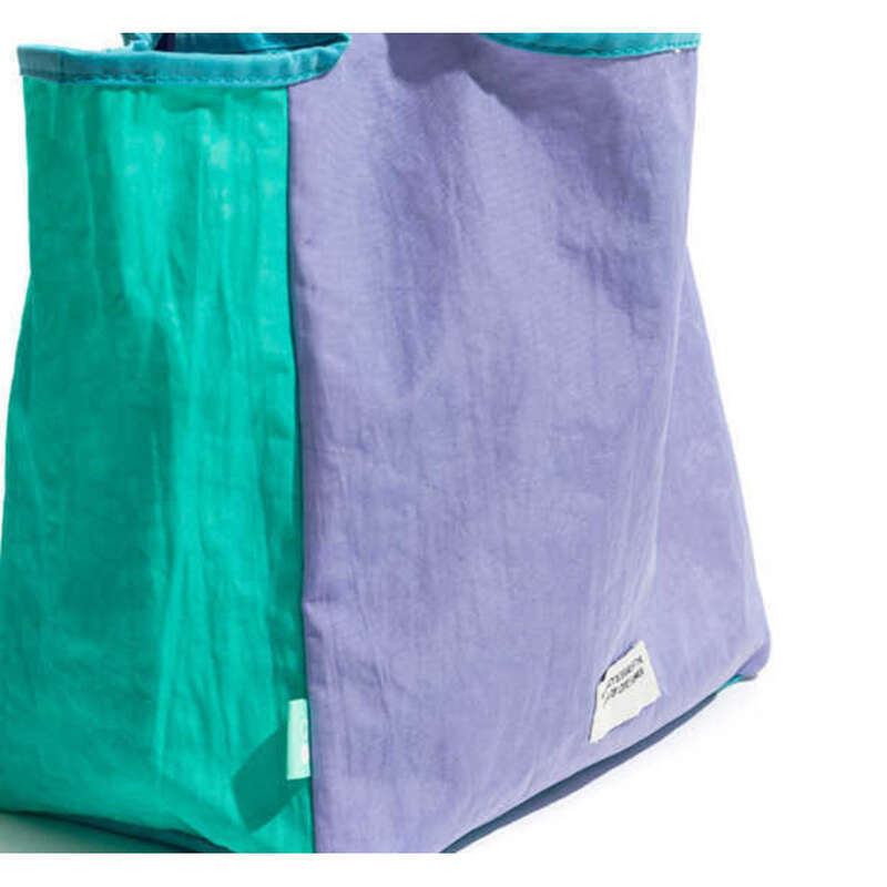 Borsa a mano in tela, nuova borsa a tracolla pieghevole colorblocking_voghion.com