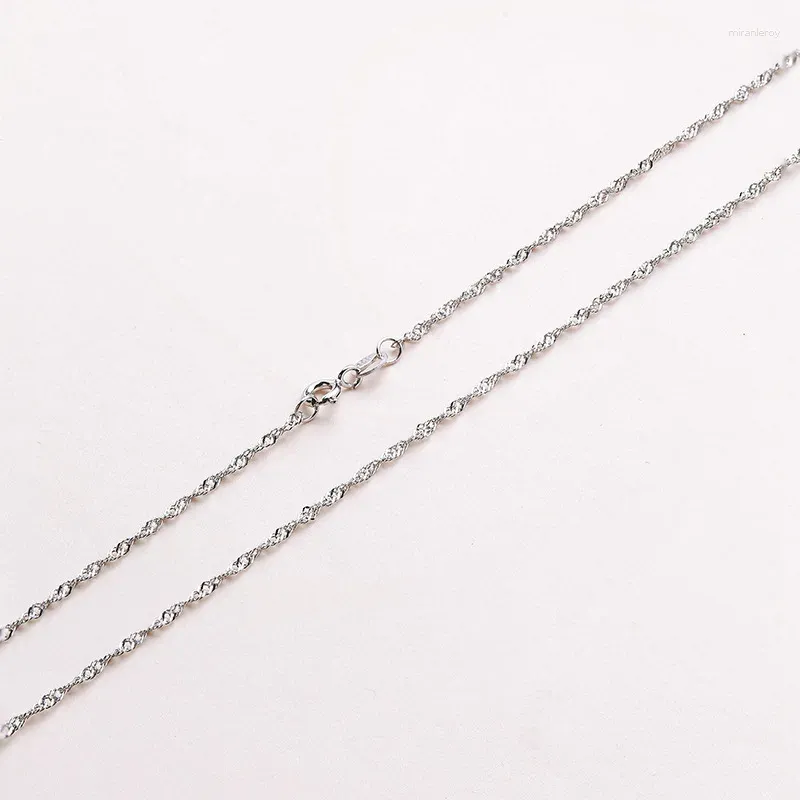 Chains Sterling Sier 1.3mm Water-wave Necklace Chain Fit For Pendant Charm Women_voghion.com