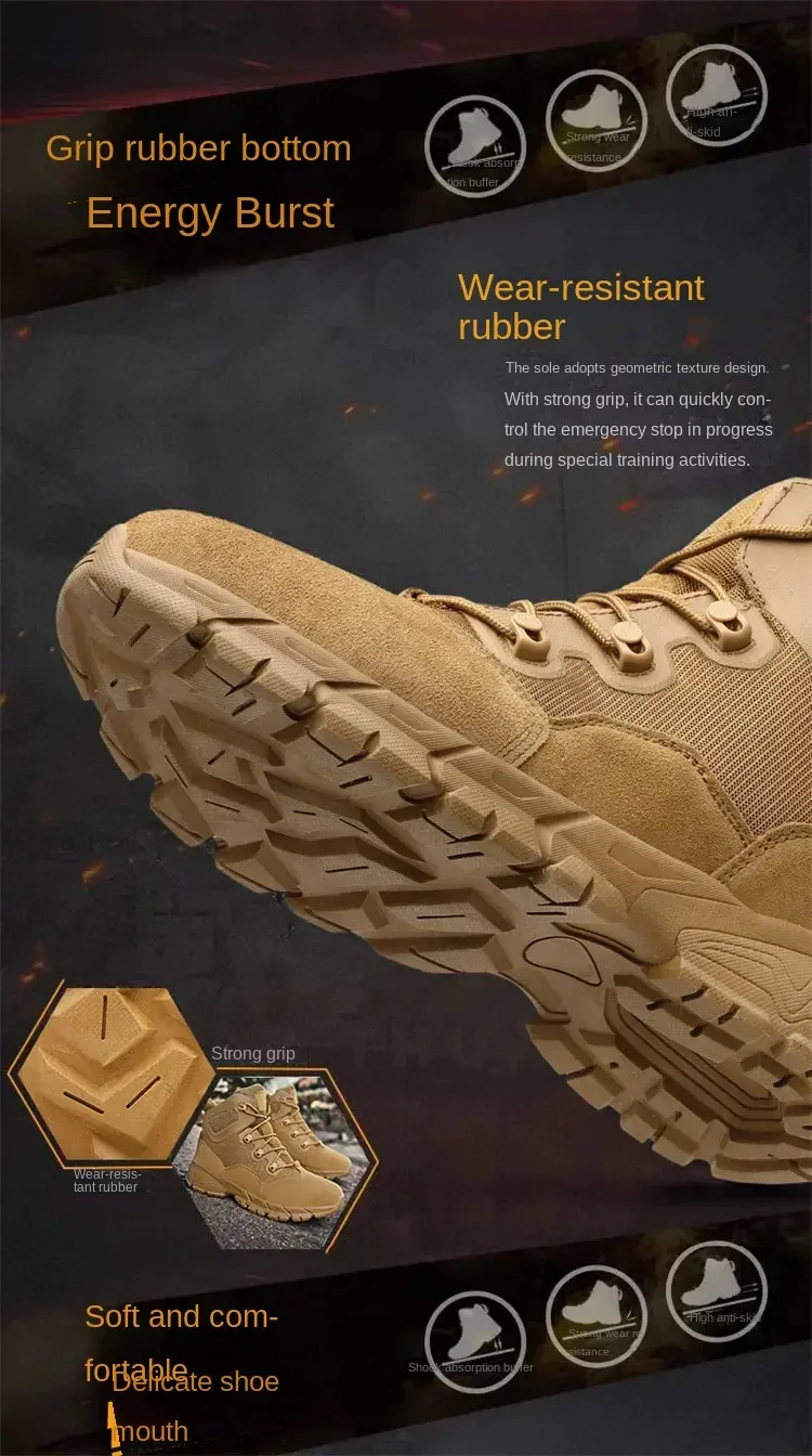 Genuine Leather Tactical Boots Breathable Ankle Boots For Men_voghion.com