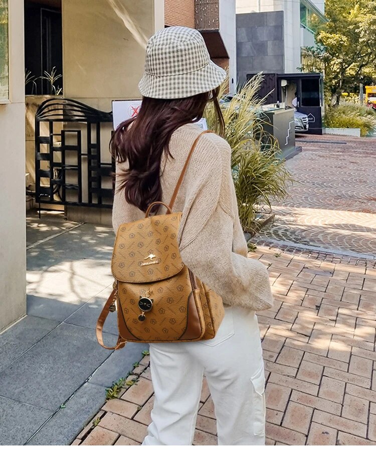 Sacs à bandoulière en cuir imprimé de grande capacité pour femmes, sac à dos Mochila Bolsas Femininas_voghion.com