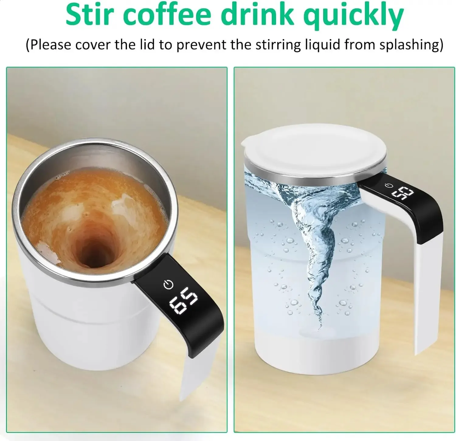 Self-Stirring Coffee Mug - USB Rechargeable_voghion.com