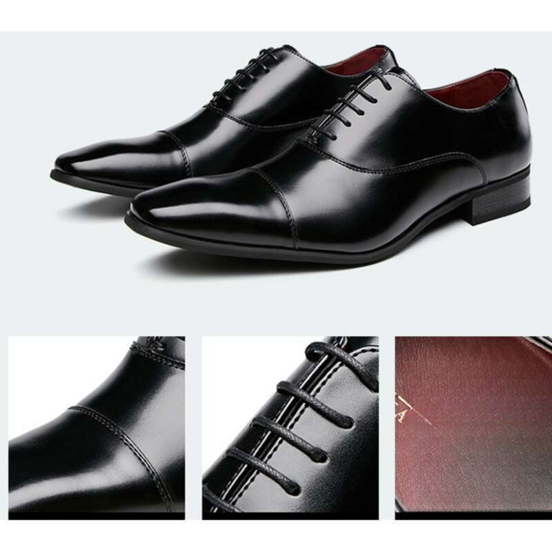 2025 New Business Men's Lace-up Non-commissioned Officers Wedding Three-layer Oxford Shoes British Style_voghion.com