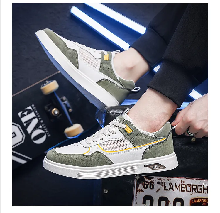 Men's Breathable Mesh Casual Board Shoes Comfortable Sneakers_voghion.com