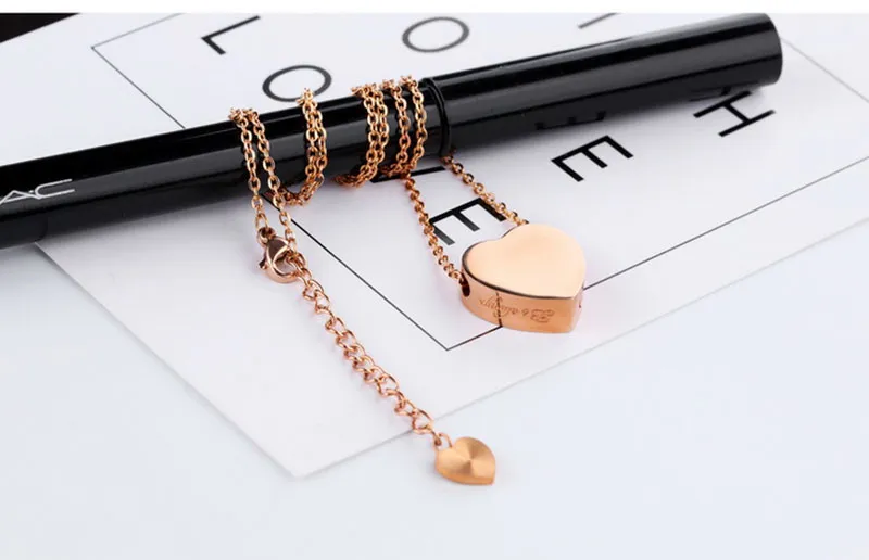 Ogrlice s privjeskom Rose Glod, mogu se otvoriti, ogrlica s srcem od nehrđajućeg čelika, ključna kost za žene, poklon za Valentinovo GJ-05_voghion.com