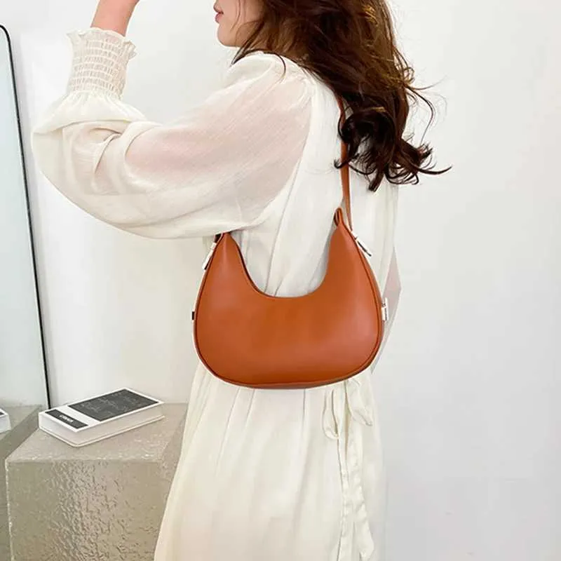 Borsa a tracolla semplice da donna in pelle PU con tracolla alla moda Y241115_voghion.com