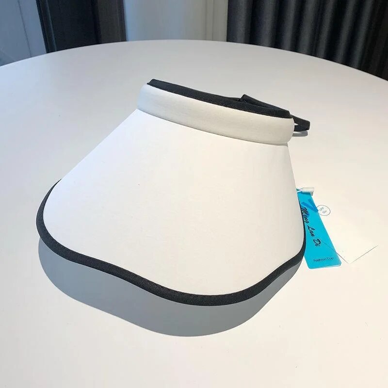 Summer UV resistant flower petal edge seaside empty top hat for women's Korean version travel, face blocking large brim_voghion.com