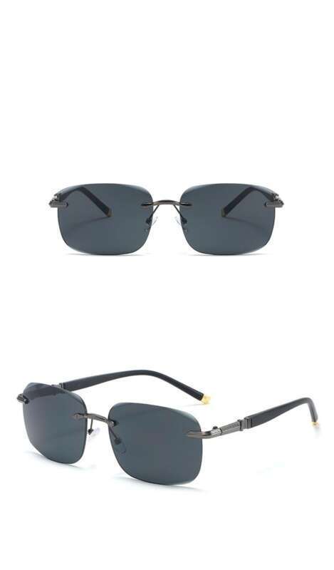 Sunglasses Men Frameless Polarised Uv Protection For Driving_voghion.com