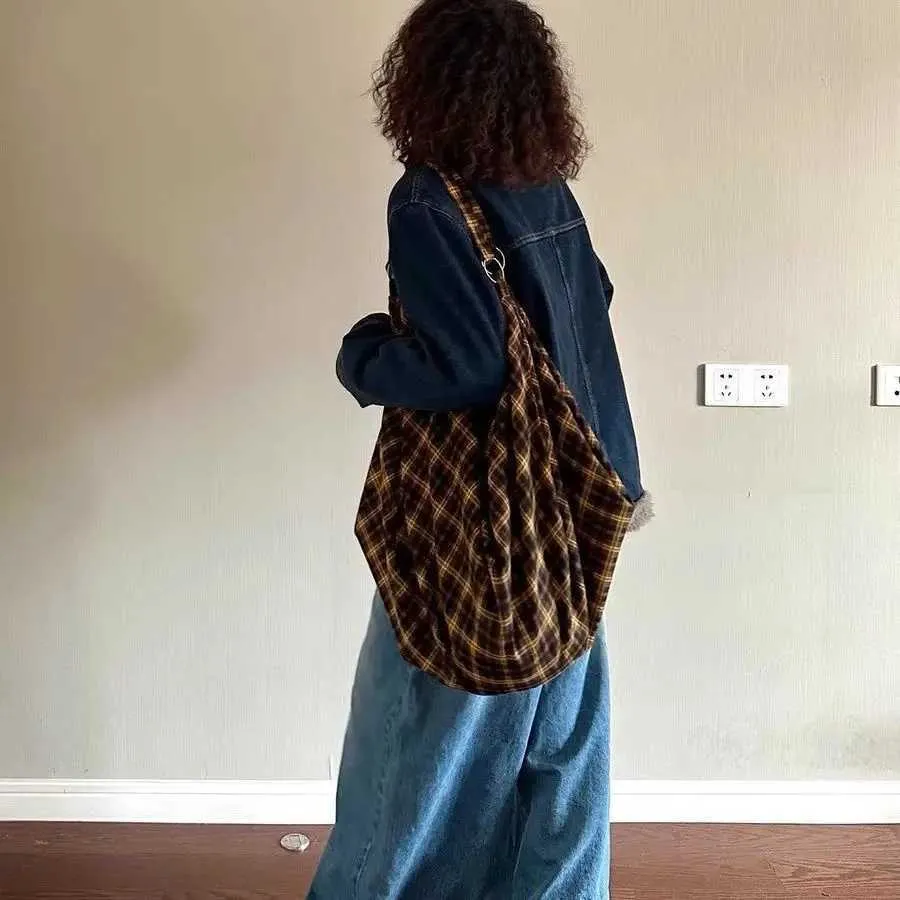 GAINNY Retro Plain Canvas Handbag Womens Large Capacity Korean Fashion Travel Shoulder Bag Work Shopping Aesthetic_voghion.com