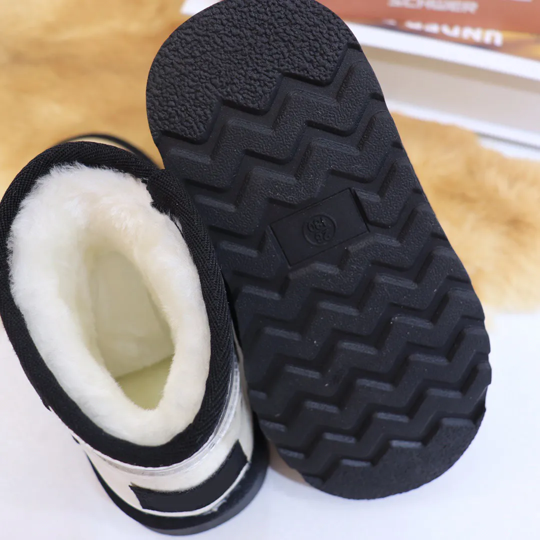 Winter Children Snow Transparent waterproof Plush Warm Shoes Kids Boots Thick Sole Anti-slip Ultra Mini Boot Baby Boys_voghion.com