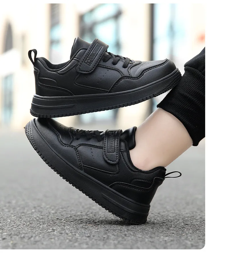 All White Leather Youth Shoes Fashion Kids Children Student Tennis Running Sneakers Happysteps Sport Trainers For Boys_voghion.com
