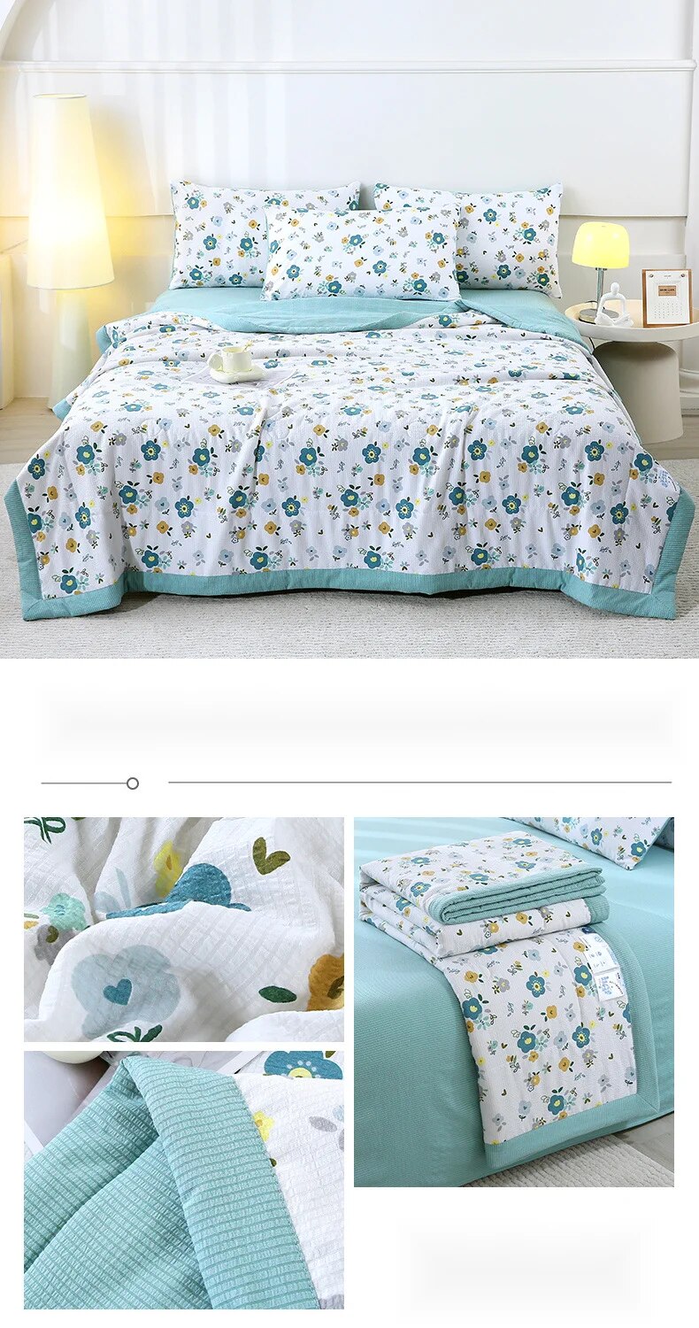 Summer four piece set, mother and baby grade air conditioning dormitory cool bubble cotton summer, home gift, thin_voghion.com