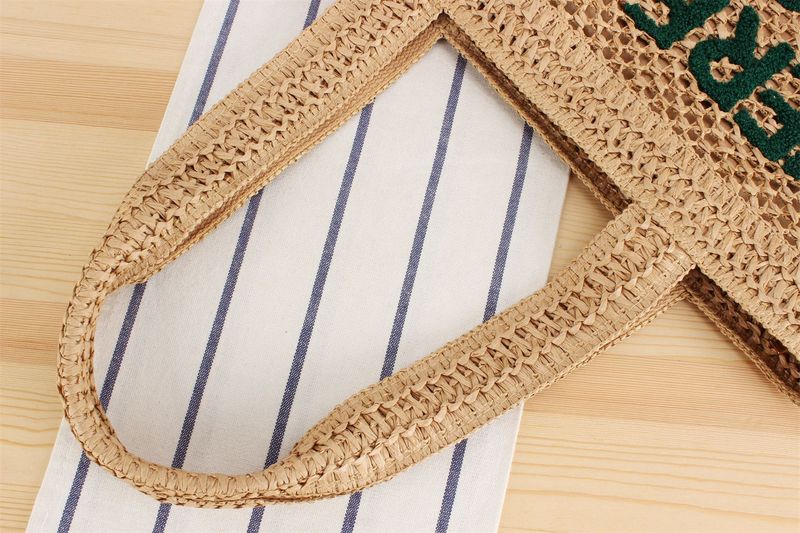Gewebte Tasche mit großer Kapazität Buchstabenmotiv, neue modische Umhängetasche für den Weg zur Arbeit, Nischen-_voghion.com
