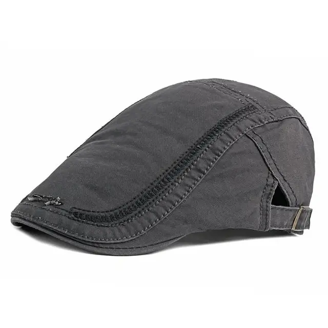 Mode Katoen Lente Zomer Effen Kleur Krantenjongenspetten Platte Pet Met Klep Mannen en Vrouwen Schilder Baret Hoeden 90_voghion.com