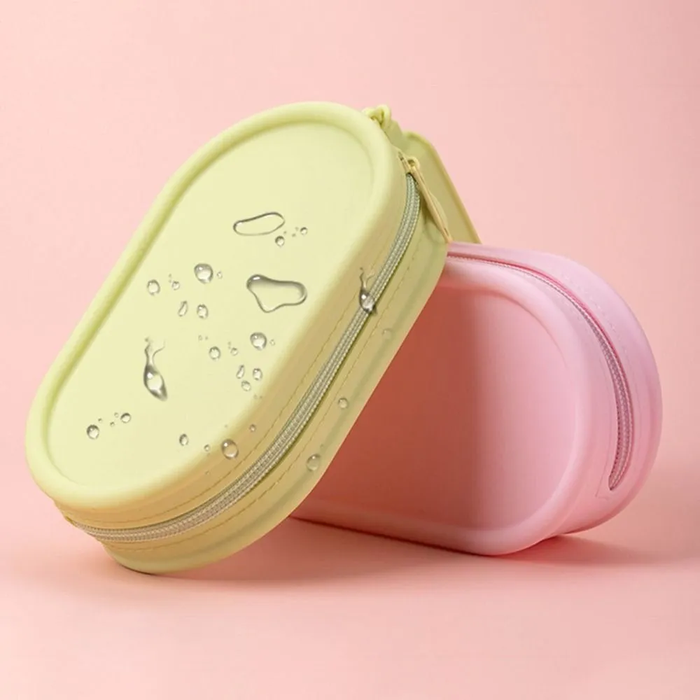 Porte-monnaie en silicone, grande capacité, étanche, pochette de voyage, couleur unie, fermeture éclair, sac pour écouteurs, pour femmes et filles_voghion.com
