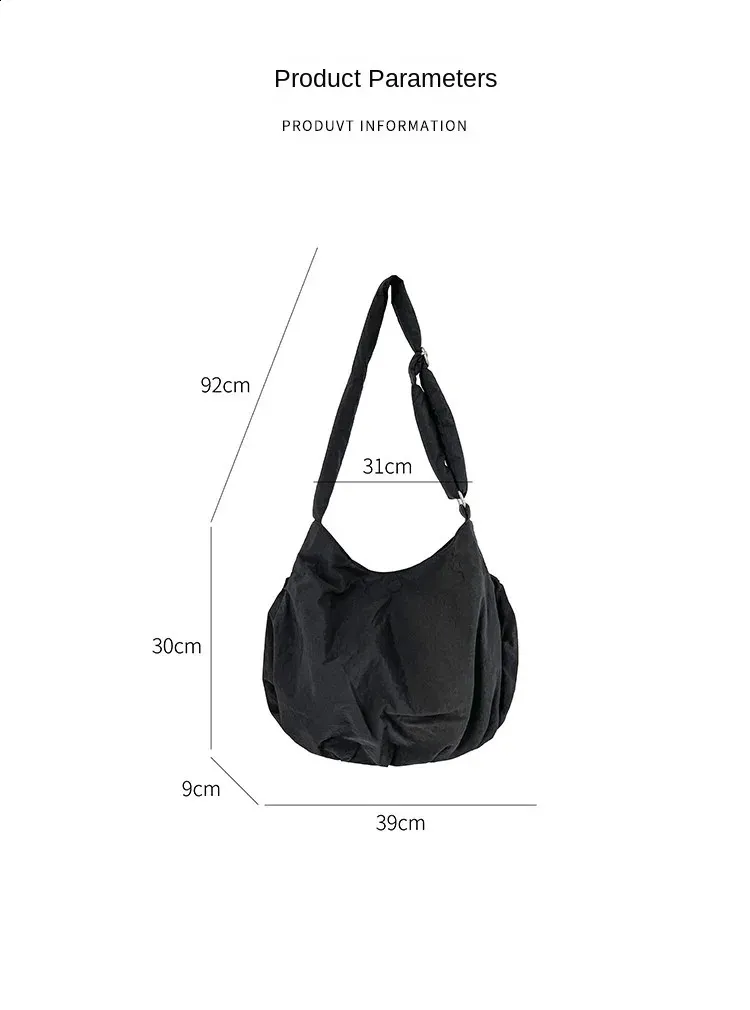 Damen Cloud Bag Nylon Schultertasche Umhängetasche Modern_voghion.com