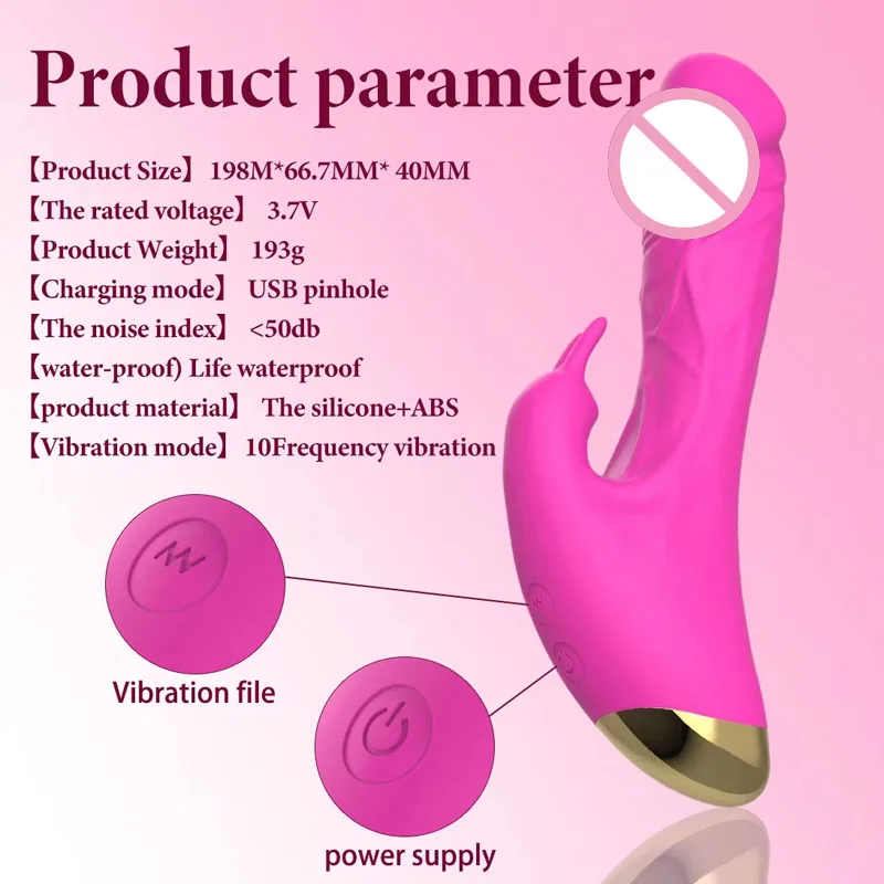 Usb Rechargeable Silicone Rabbit Vibrator Dual Motor Adult Toy_voghion.com