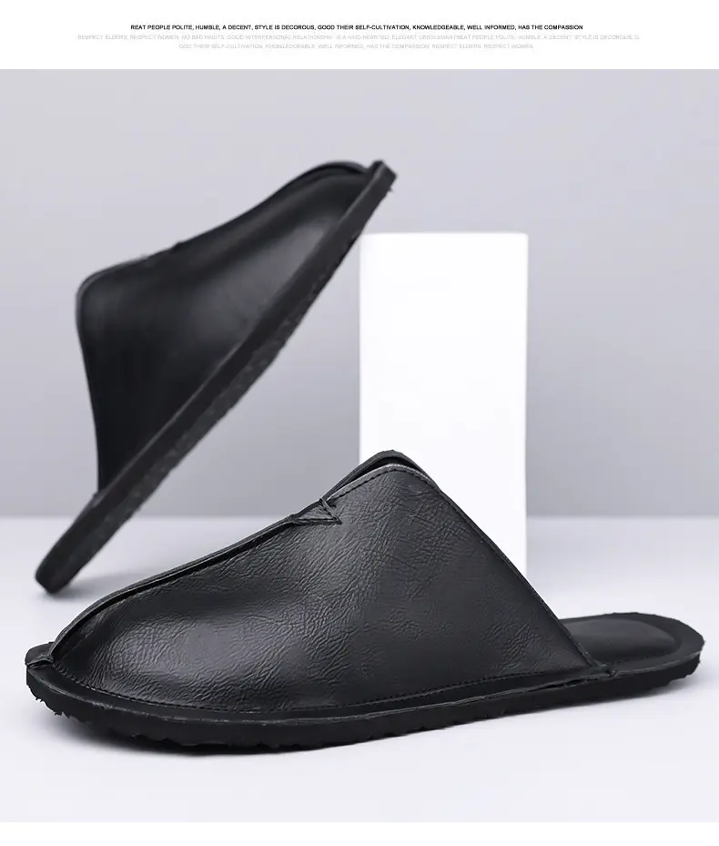 Men's Microfiber Leather Sandals Casual Summer Beach Slippers_voghion.com