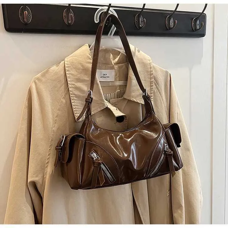 Strukturiertes Damen Schultertasche Aus Pu Leder Umhängetasche_voghion.com
