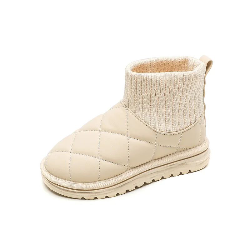 Barnsockor Snö Flickor Korta Ankelstövlar Barn Söta Sömnad Höst Vinter Varma Bomullsplyschskor För Pojkar Unisex PU_voghion.com