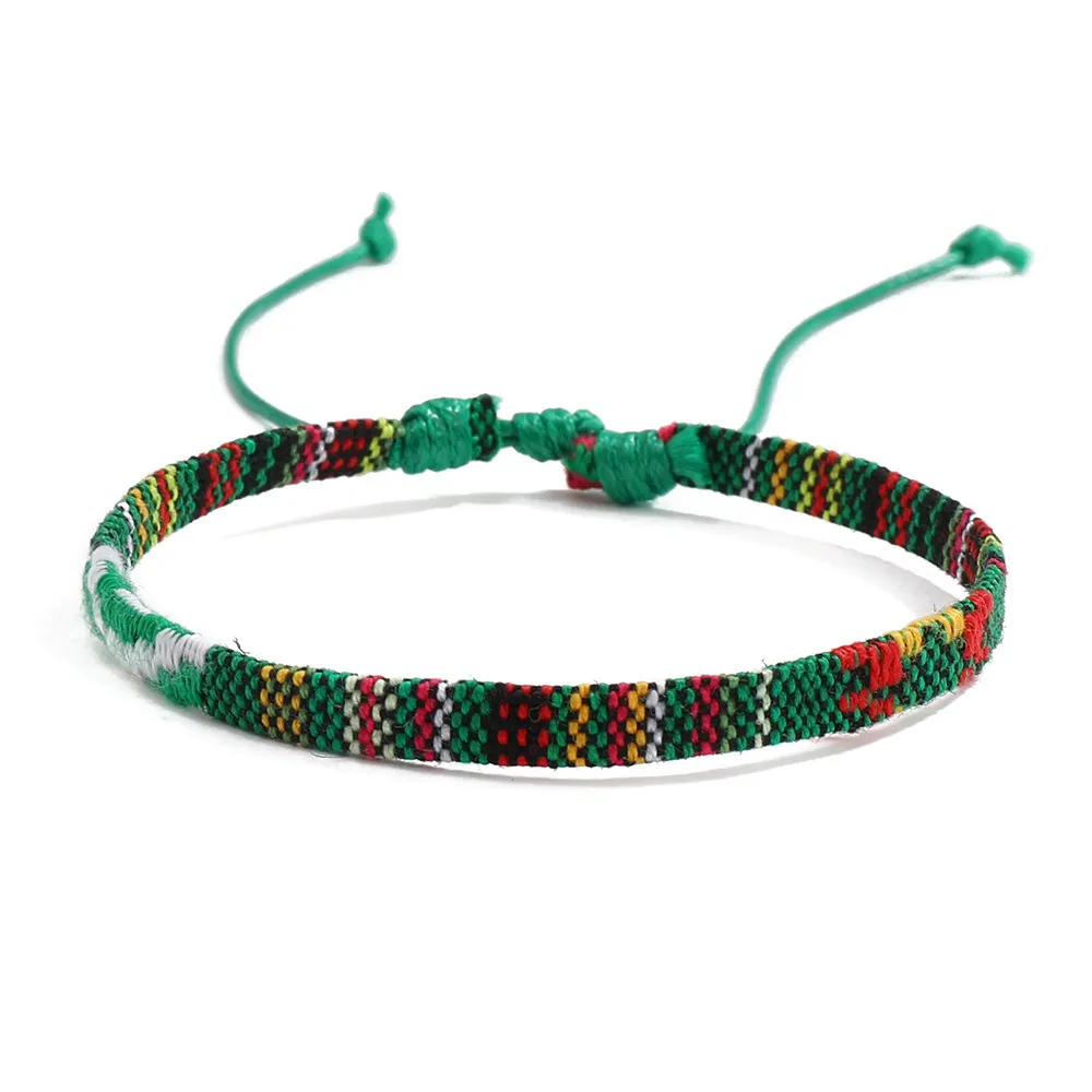 Gewebtes Stoffarmband Ethno Stil Vintage Boho Nepal Armschmuck_voghion.com