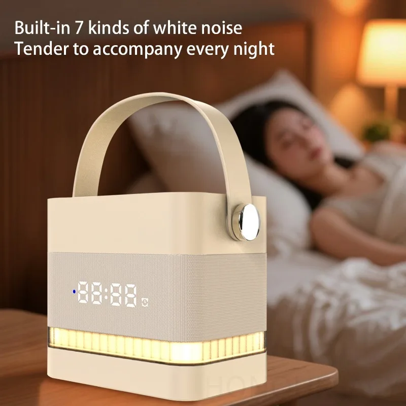 NEW Smart Light Wake-Up Speaker 3-in-1 White Noise Machine Sleep Device Bedroom Home Appliance Alarm Clock Bluetooth Box_voghion.com