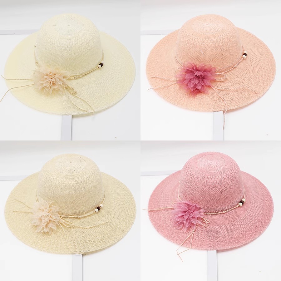Straw hat for women all-match outdoor leisure large brim summer travel sun protection tourist area scenic area sun hat sun protection large brim_voghion.com