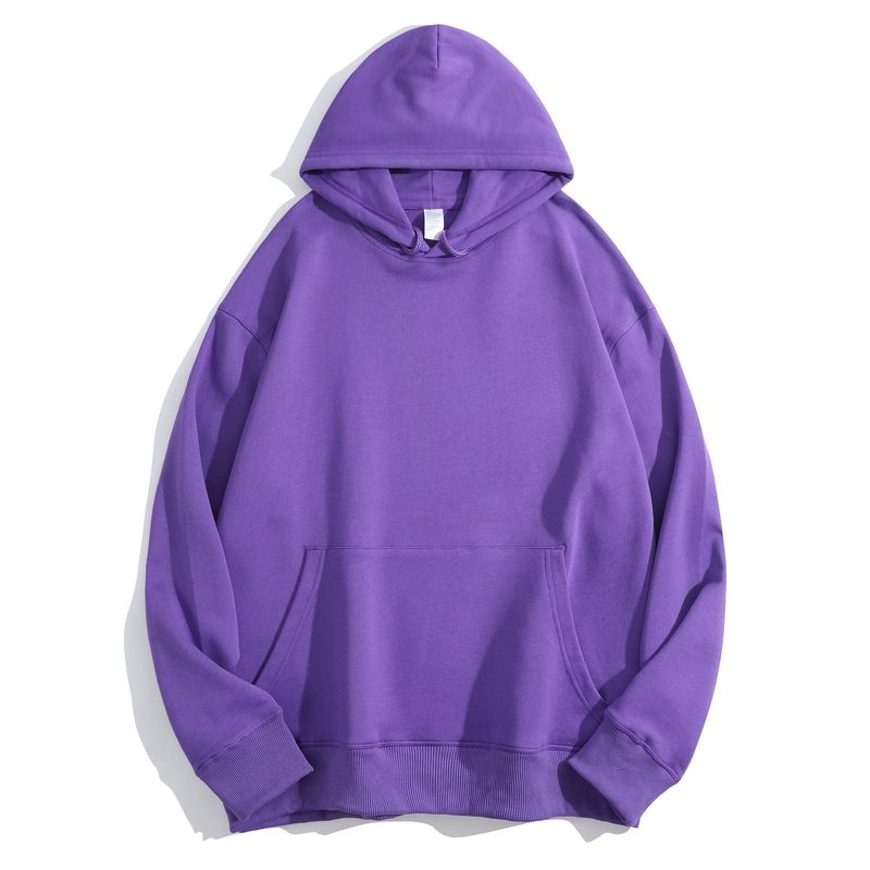 Frühling und Herbst 380G Große Woll Hoop Paar Familie Stil Einfarbig Schulter Hoodie Druck_voghion.com