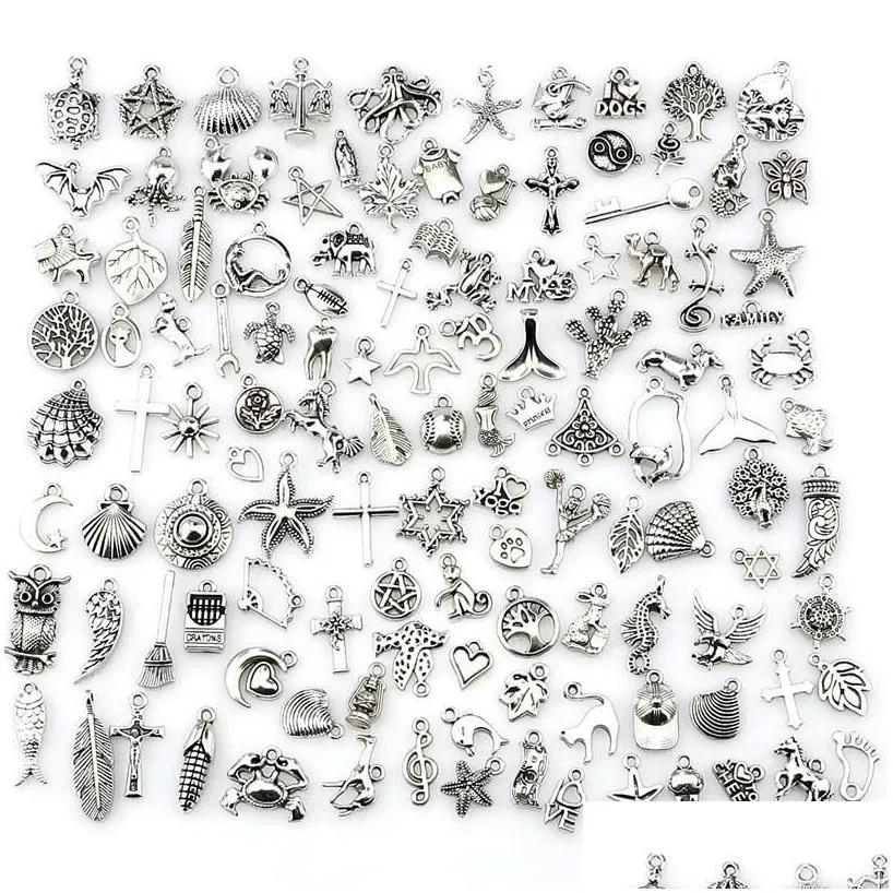 Charms Mix 120 piezas Vintage Antique Sier Mini Life Alloy Pendant Diy Making Drop Delivery Hallazgos Componentes Joyería Judía_voghion.com