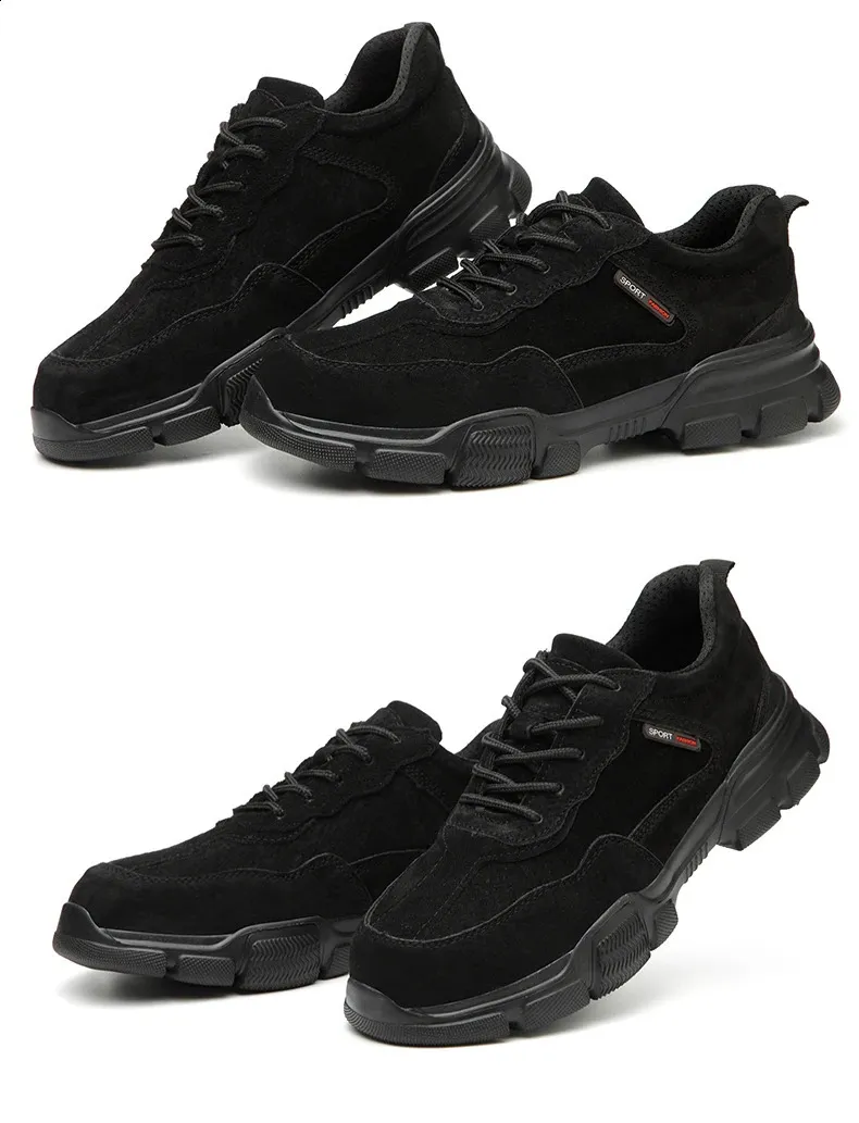 Arbejdssikkerhed Herre slip-on letvægts ståltåkapper, ikke-nedbrydelige, punkteringssikre arbejdssko til mænd_voghion.com