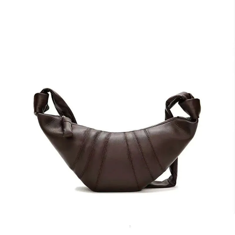 Croissant schoudertas voor dames van echt leer retro stijl_voghion.com