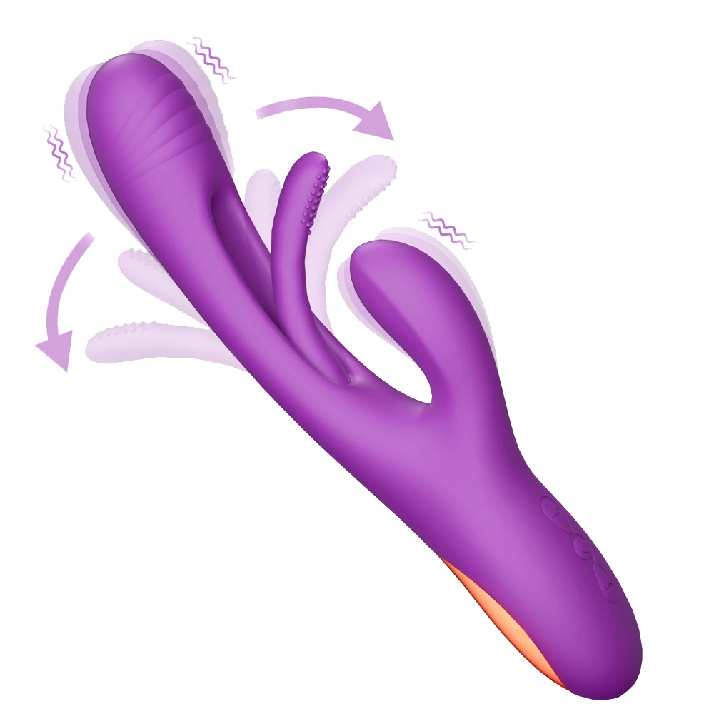 XBONP Rabbit Tapping Vibrators Vibrator Wand Silicone Rose Toy G Spot Vibrator 21 Vibrating Modes Sex Toy For Women_voghion.com