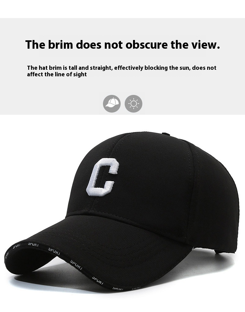Cappello da uomo e da donna, nuova versione coreana traspirante, baseball outdoor di tendenza con lettere ricamate, grande C solare_voghion.com