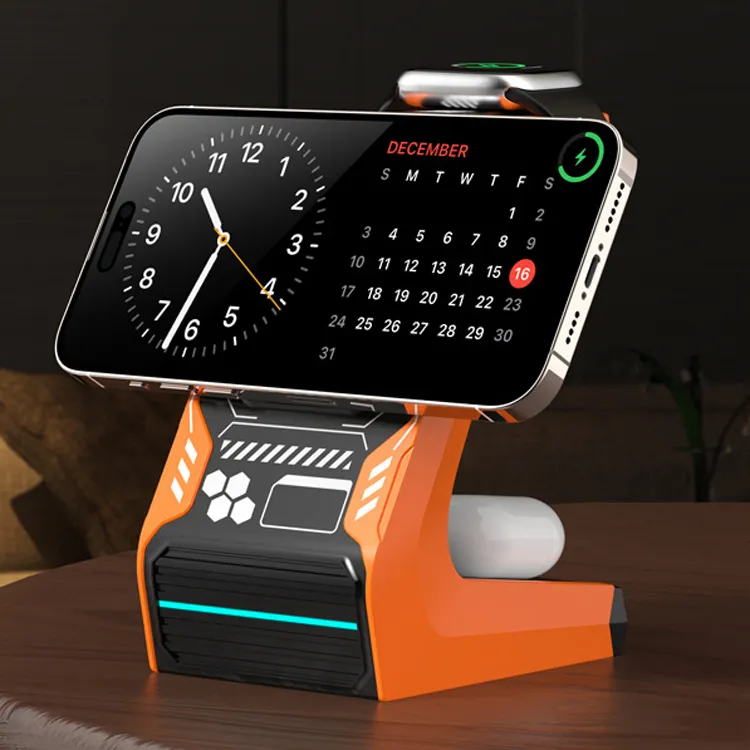 Wireless Charger 3 In 1 Station 15W QI Phone Fast Charging Stand_voghion.com
