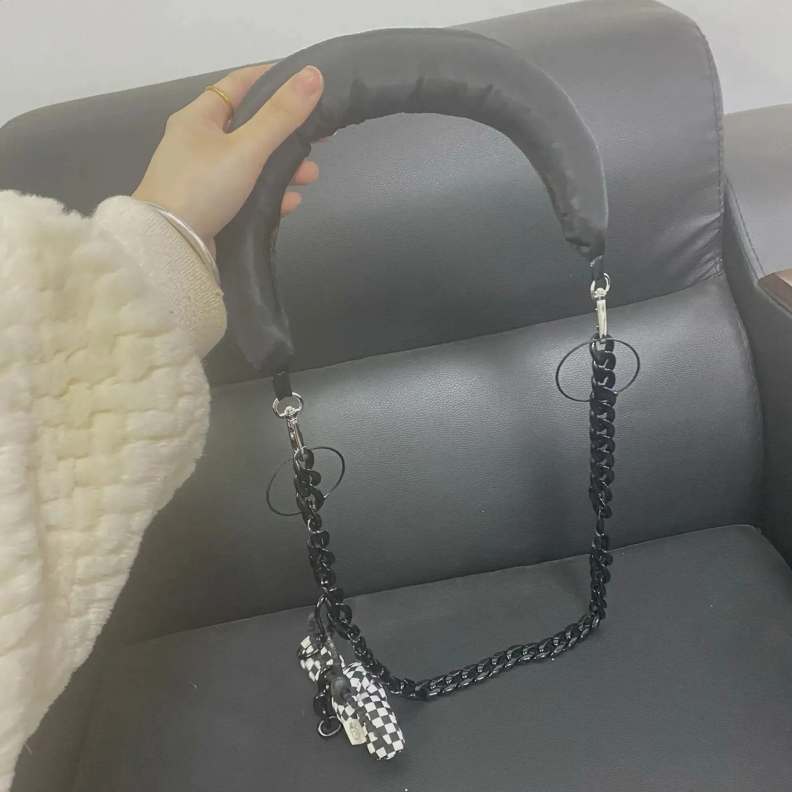1Pc gebreide kleine verlengriem pols kleurrijke trekknoop tas schouderband Koreaanse mode tas hanger accessoires_voghion.com