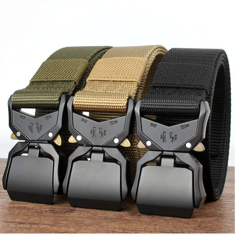 Ceinture en toile pour pantalon de travail tactique en nylon tressé pour homme, accessoire d'entraînement militaire, audiophile, pour étudiant_voghion.com