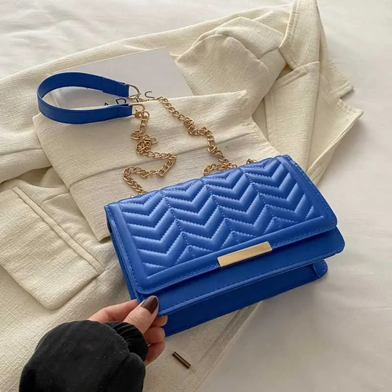 Borsa a tracolla a catena da donna a righe alla moda, borsa a tracolla per uso quotidiano, borse e borsette da donna C241108_voghion.com
