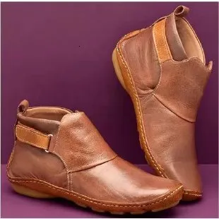 Chic Ladies' Flats with Durable Velcro Fastening - Essential Winter Boots Collection_voghion.com