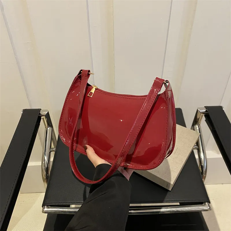 Borsa a tracolla da donna in pelle PU tinta unita retrò, borse alla moda, borse casual hobo e borsette da donna_voghion.com