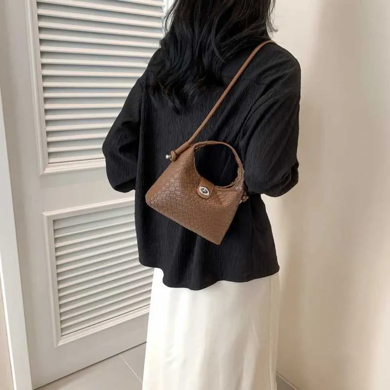 Elegante Geflochtene Pu-leder-eimerhandtasche Als Umhängetasche_voghion.com