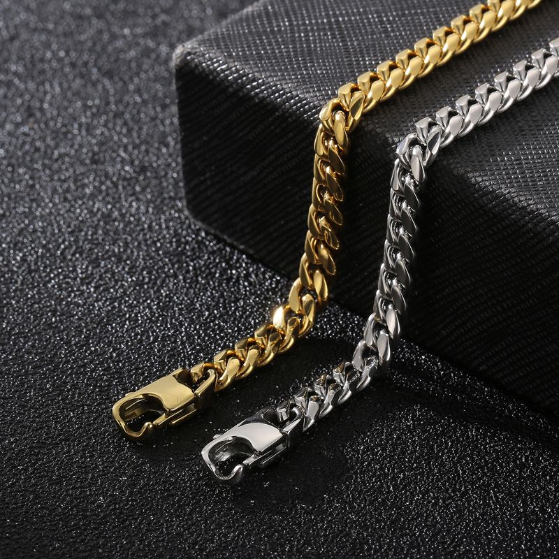 Bracciali da uomo in acciaio al titanio tinta unita alla moda_voghion.com