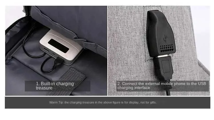 2024 Sacs imperméables multifonctionnels pour hommes pour sac à dos pour ordinateur portable d'affaires masculin Sac à dos de chargement USB Sac à dos en nylon décontracté_voghion.com