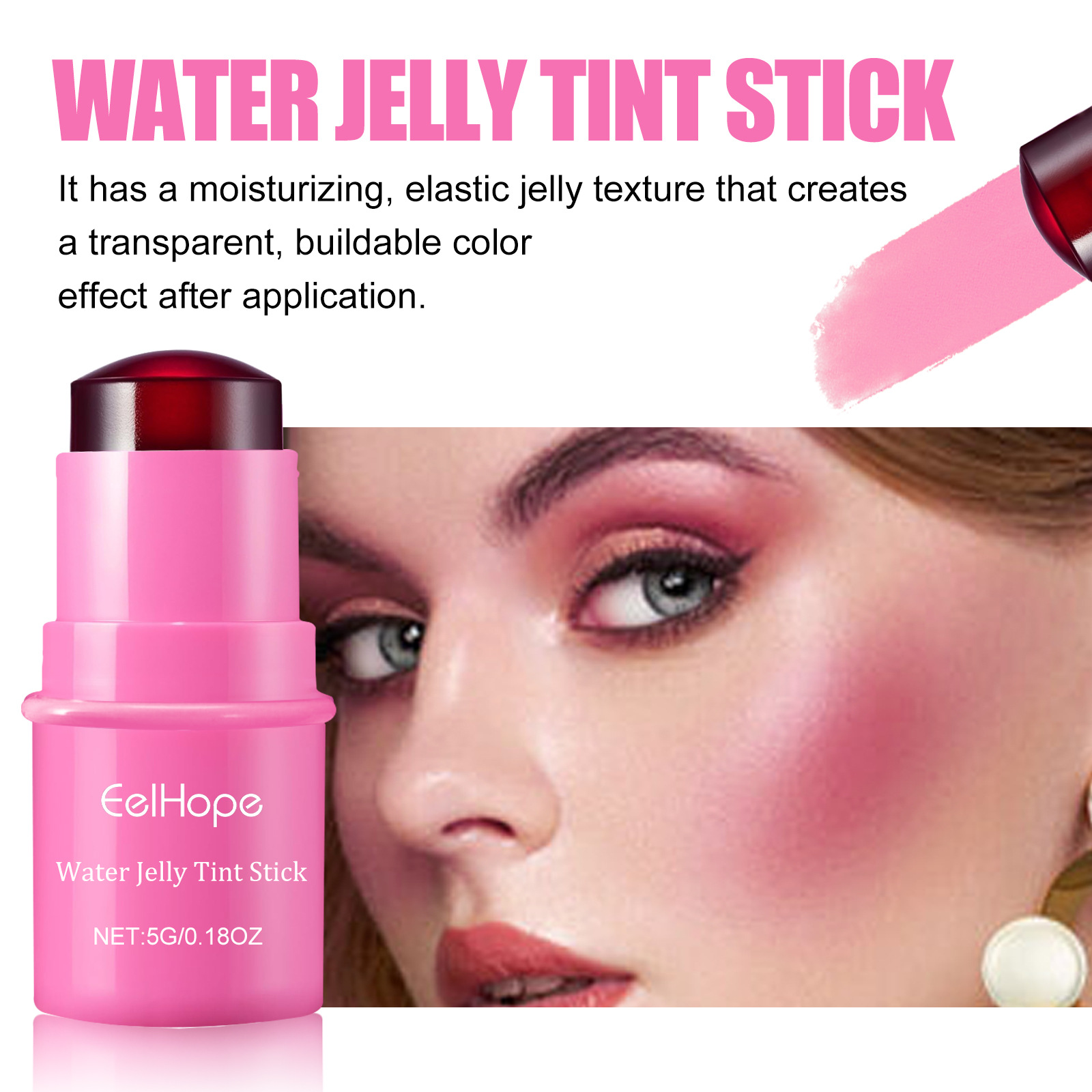 EELHOPE Stick Puder Rouge Aufhellung natürliche dauerhafte matte feuchtigkeitsspendende Lippenfarbe Make-up-Kombination_voghion.com