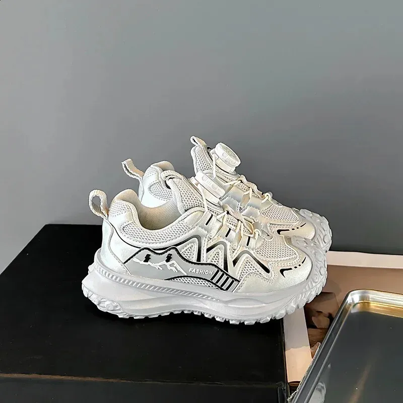 Dziecięce sportowe buty dla chłopców antypoślizgowe PU dziewczęce do koszykówki modne skórzane buty dziecięce krótkie i grube do szkoły tenisowej_voghion.com