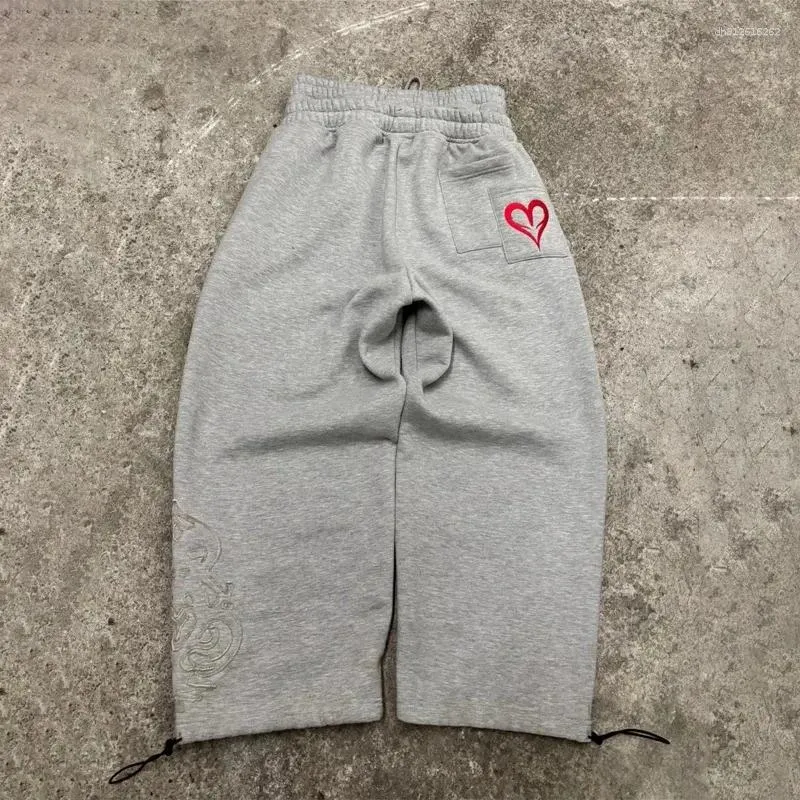 Men's Pants Y2K Retro Men Jogging Double Waist Poker Embroidery Unisex Sweatpants Gothic Hip Hop Streetwear Casual Baggy_voghion.com