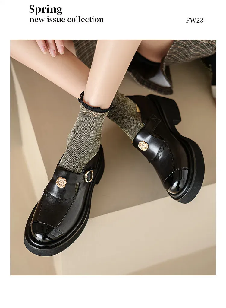 Chaussures en laine française pour femme, style britannique, mode printanière décontractée, semelle épaisse, pointure 240904_voghion.com