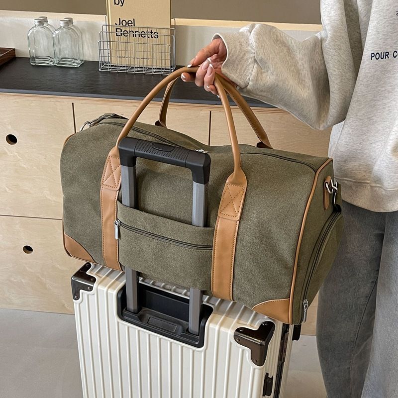 Neutrale Handreisetasche, große Outdoor-Reisetasche, Sport- und Fiesstasche Damen, Retro-Gepäcktasche aus Canvas für_voghion.com