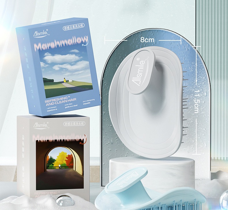 Shampooborstel voor hoofdhuidmassage voor vrouwen - Haarwasapparaat voor thuisgebruik voor diepe reiniging en verzorging onder de douche_voghion.com