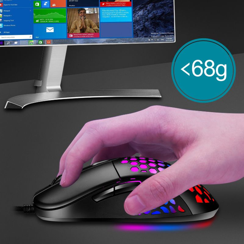 Xinweiqing X8 Luminous Light 4 Gears DPI Hollow USB Wired Gaming Mouse PC Accessory_voghion.com