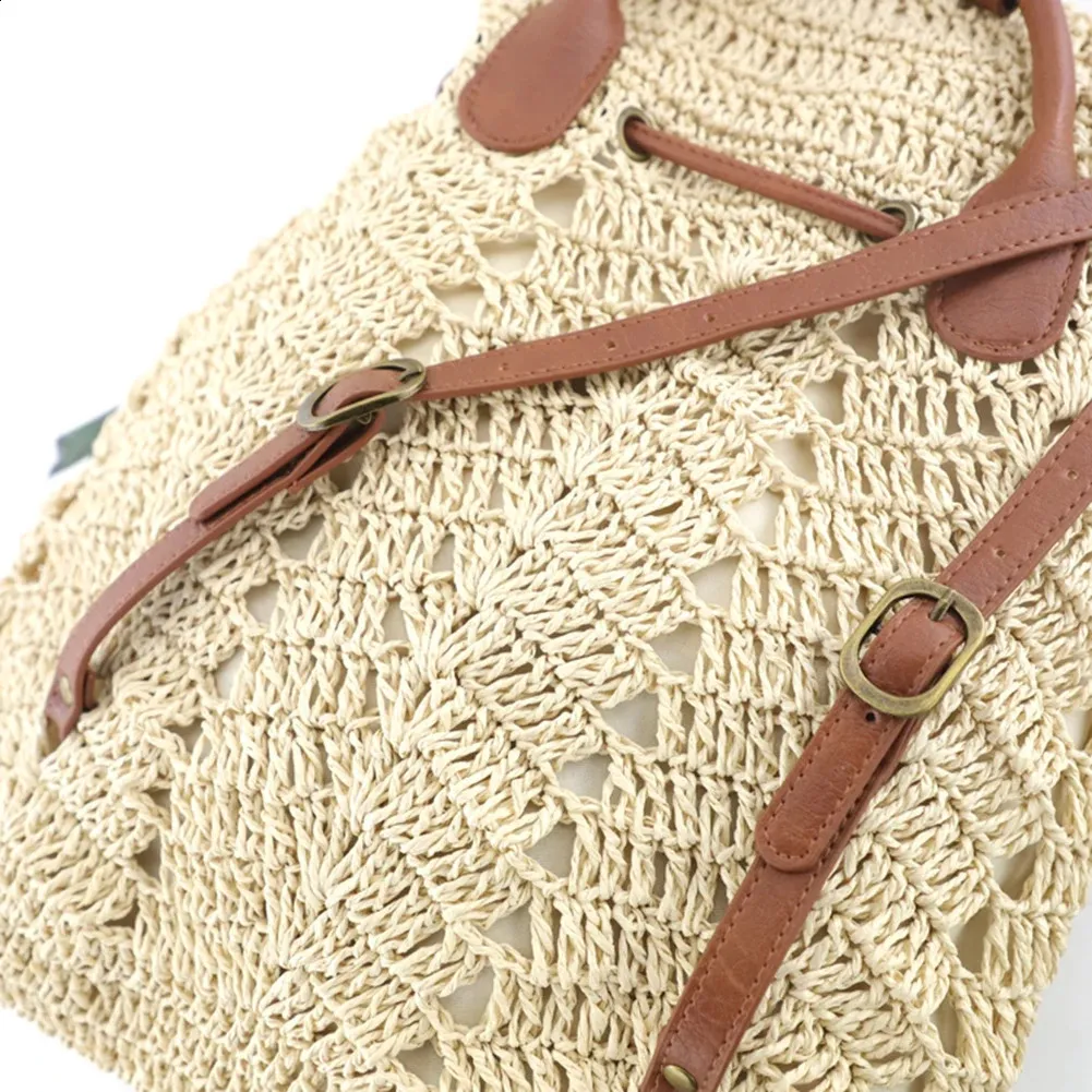 Damen Stroh Sommer Boho Bohemian Hohl Schultertasche Hobo Häkeln Reisetaschen für Frauen Gestrickter Strandrucksack 240907_voghion.com