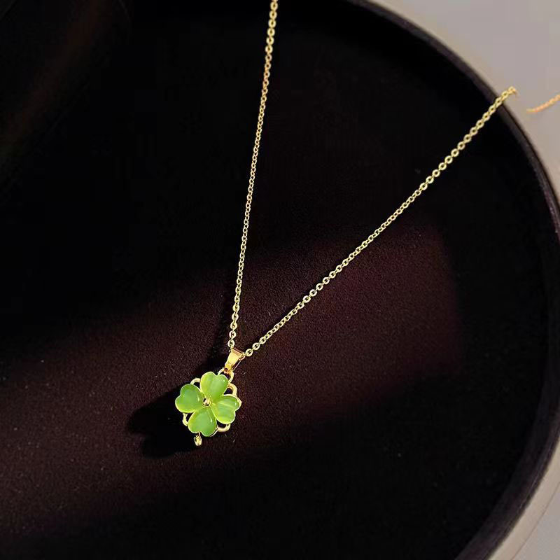 Collane a rotazione, set da donna, accessori, design di nicchia, pietre occhio di gatto sulla clavicola di fascia alta e versatili_voghion.com